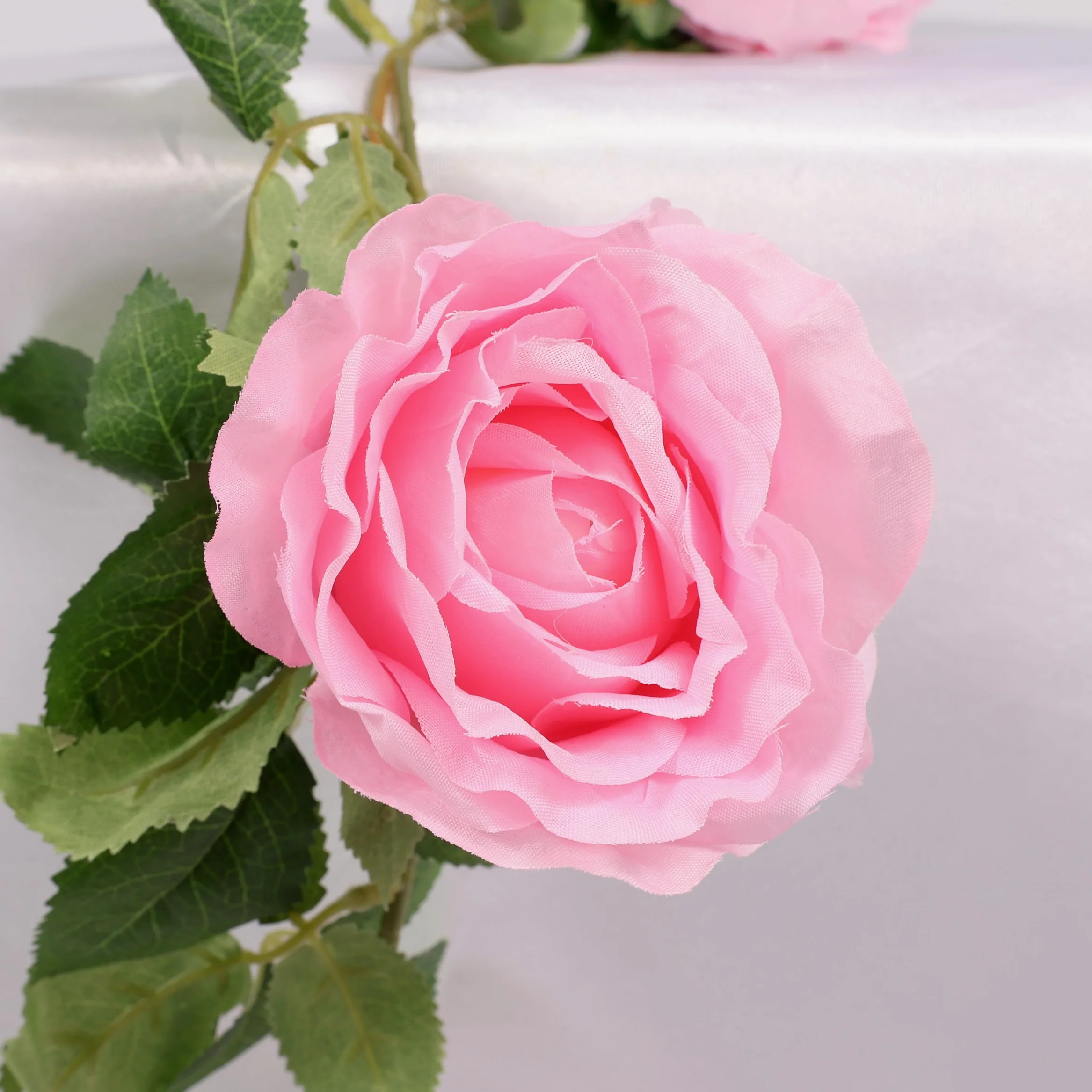 CLEARANCE Rose Artificial Flower Vine - 9cm Head - Pink (1.6m) - Image 3