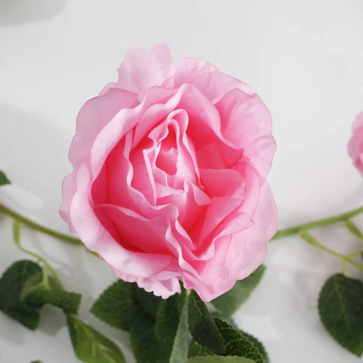 CLEARANCE Rose Artificial Flower Vine - 9cm Head - Pink (1.6m) - Image 5