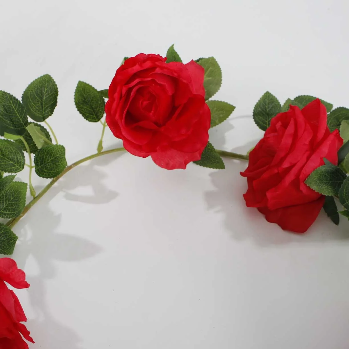 Rose Artificial Flower Vine - 9cm Head - Red (1.6m) - Image 4