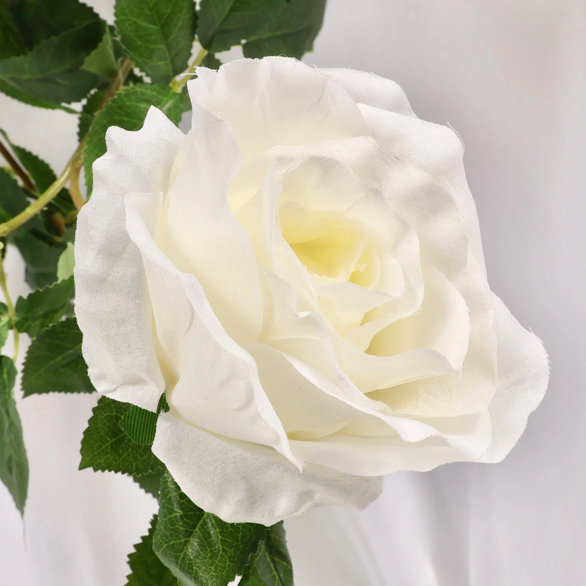 Rose Artificial Flower Vine - 9cm Head - White (1.6m) - Image 4