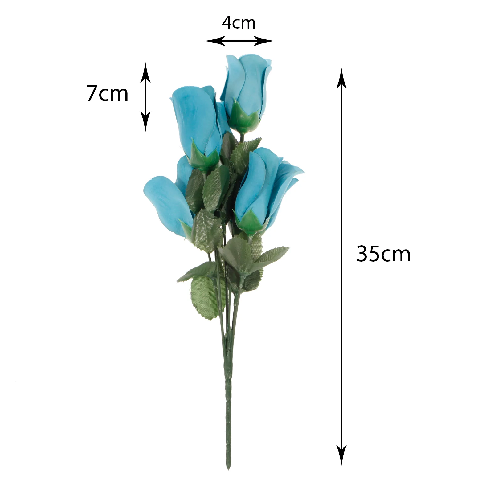CLEARANCE Artificial Silk Premium Rose Bud Bouquet - Dusty Blue - Image 3