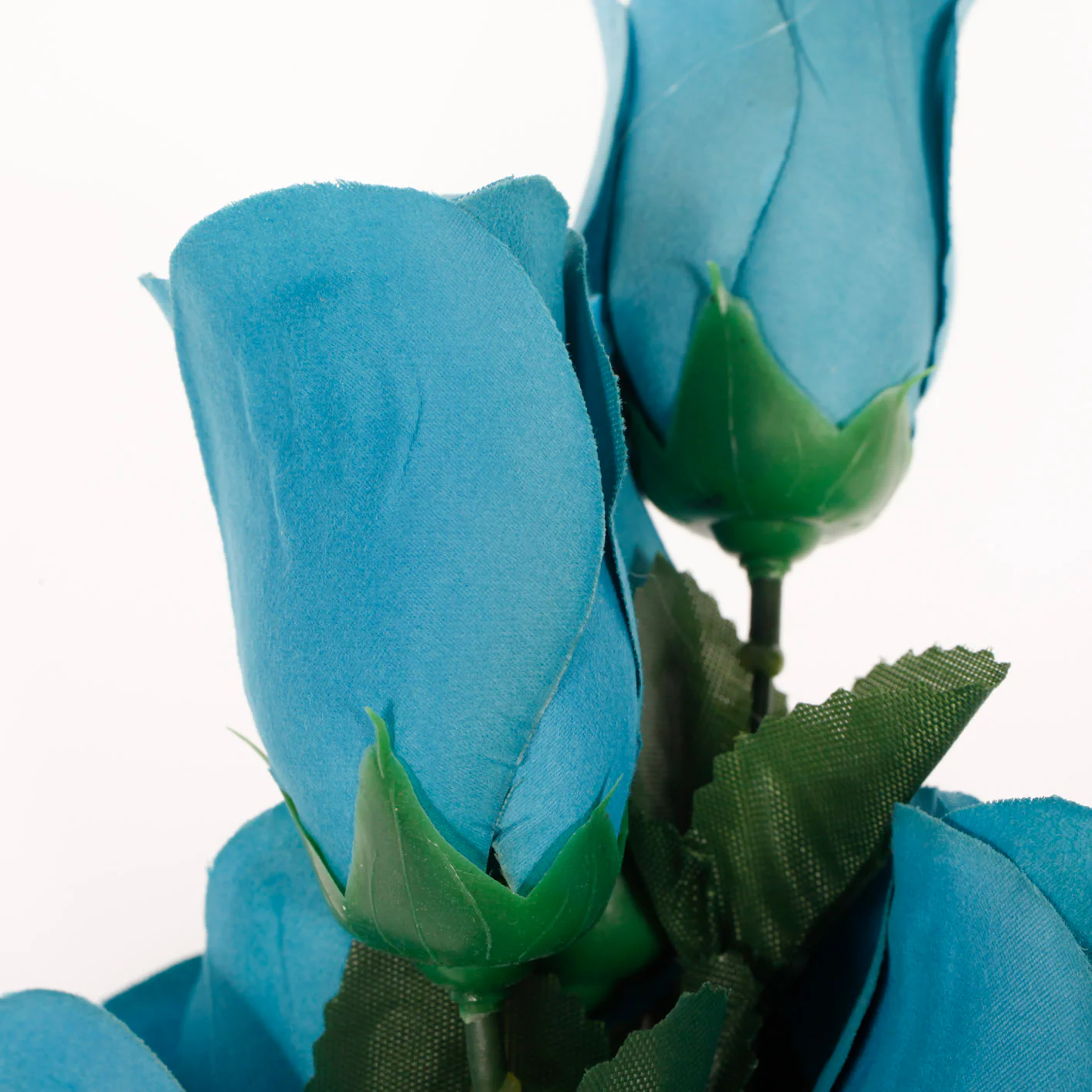 CLEARANCE Artificial Silk Premium Rose Bud Bouquet - Dusty Blue - Image 4
