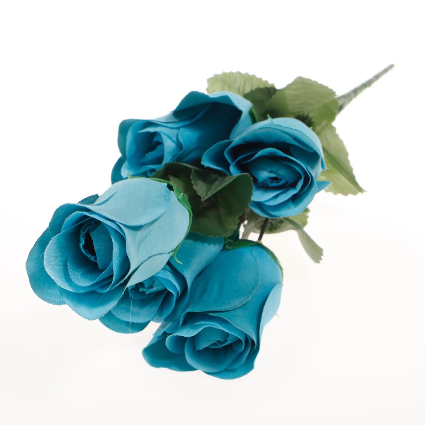 CLEARANCE Artificial Silk Premium Rose Bud Bouquet - Dusty Blue - Image 5