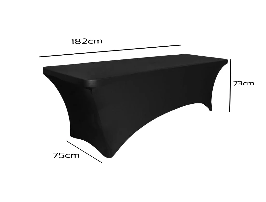 Lycra Fitted Tablecloth - Black (6ft) - Image 6