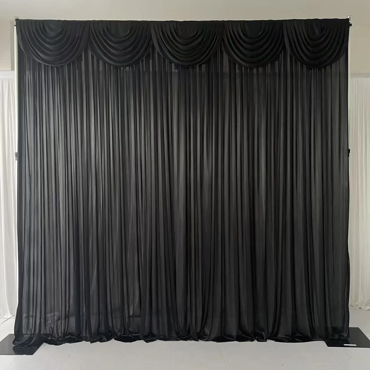 Ice Silk Satin Backdrop - Black (3x3m) - Image 3