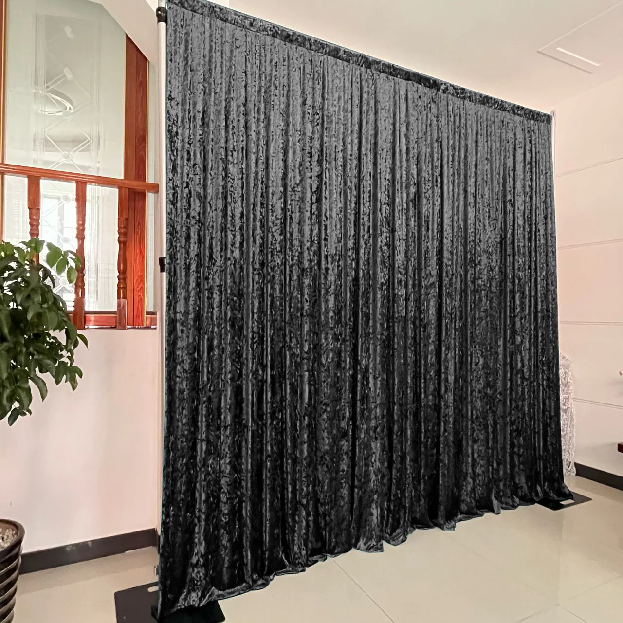 Velvet Backdrop Curtain - Black (6x3m) - Image 3