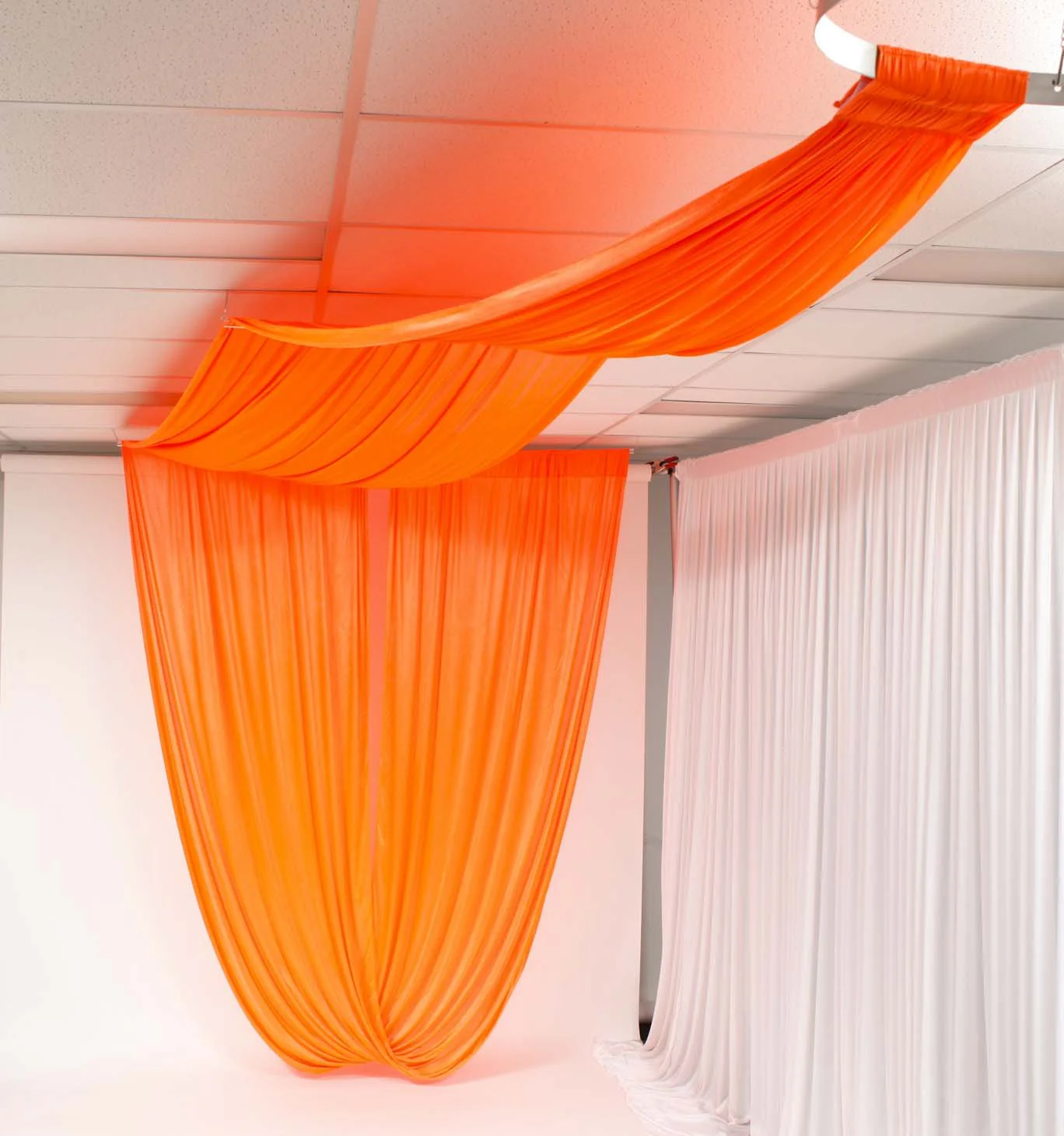 Ceiling Drape Ice Silk Satin - Hot Pink (10m) - Image 5