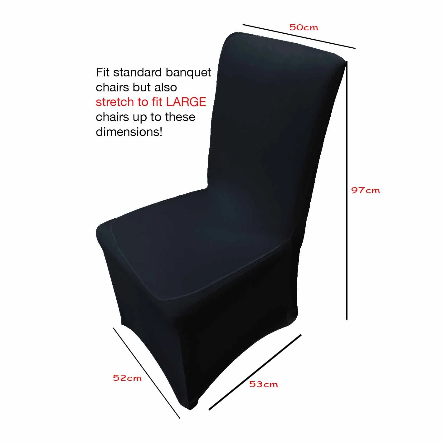 Lycra Chair Covers - Black (190gsm) - Image 10