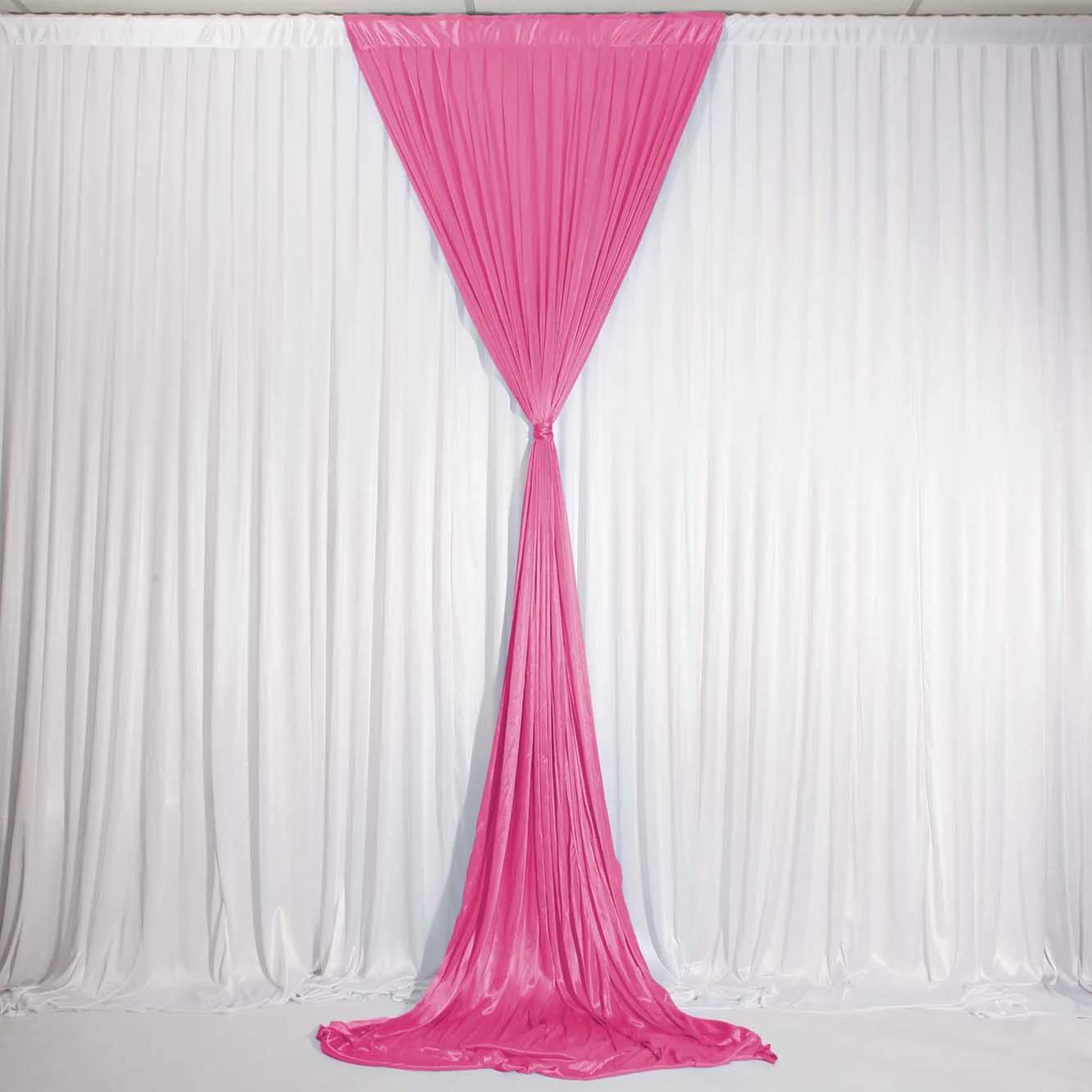 Ice Silk Satin Convertible Backdrop Panel - Hot Pink (1x3m) - Image 3