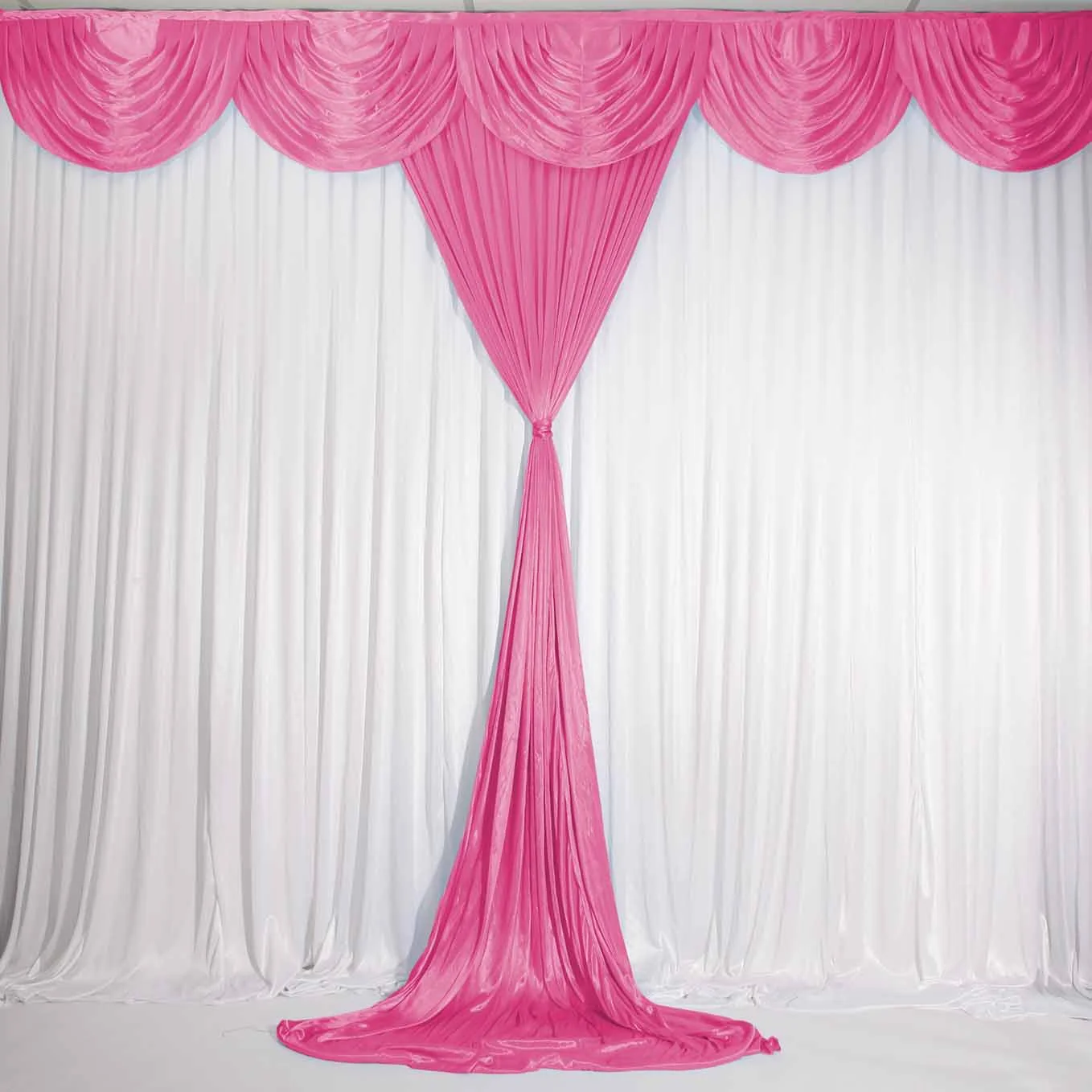 Ice Silk Satin Convertible Backdrop Panel - Hot Pink (1x3m) - Image 4