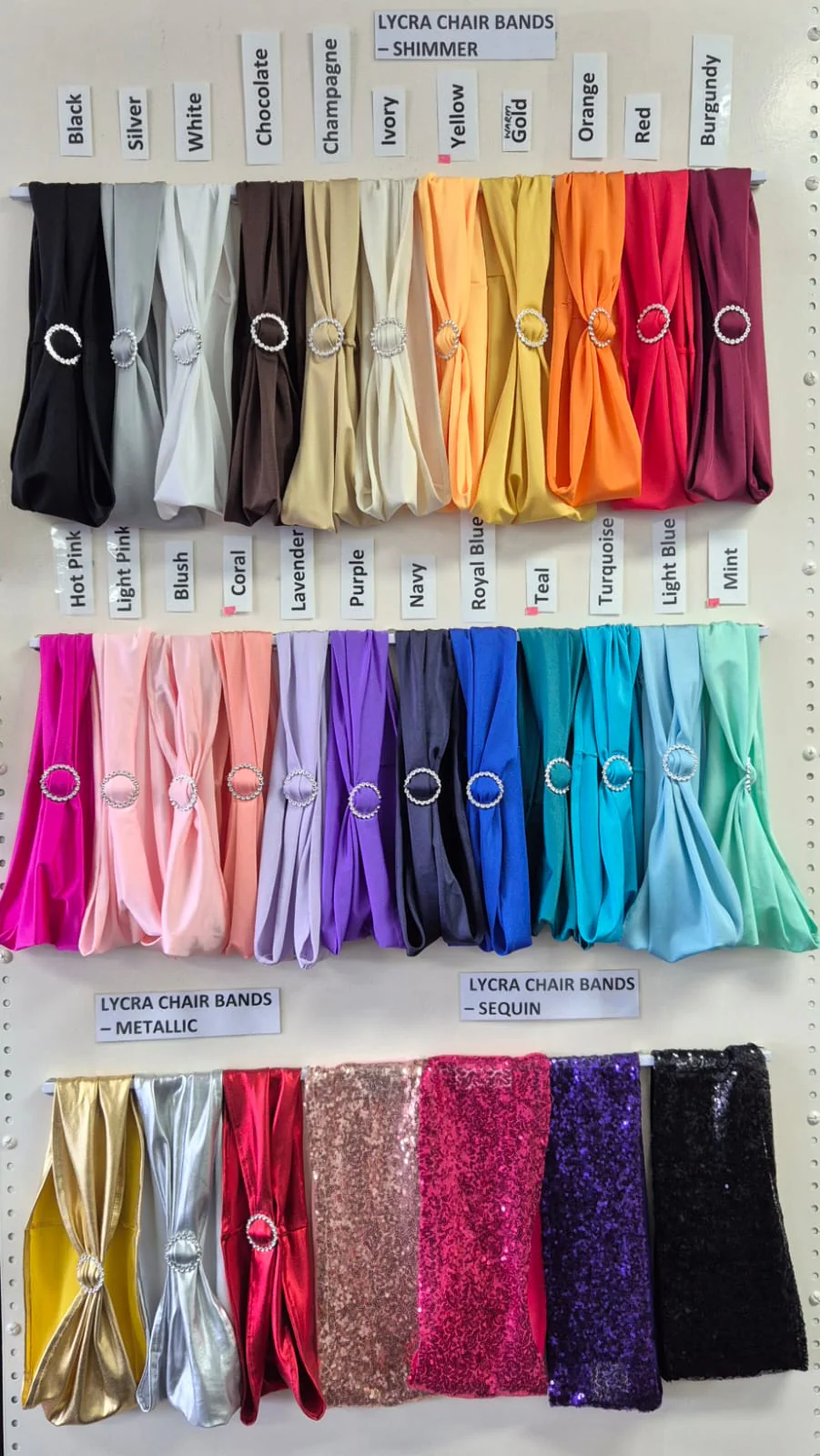 Lycra Chair Bands Shimmer - Red - Image 3