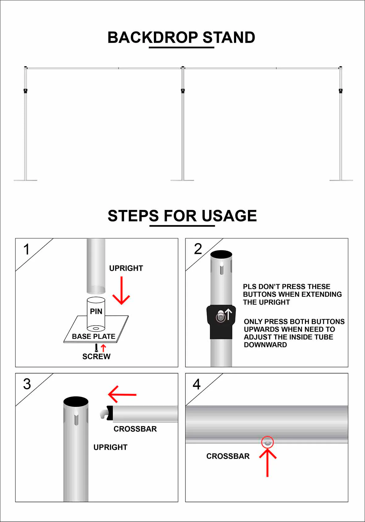 Cube Frame Stand Set - Deluxe - Pipe and Drape (3x3x3m) - Image 3