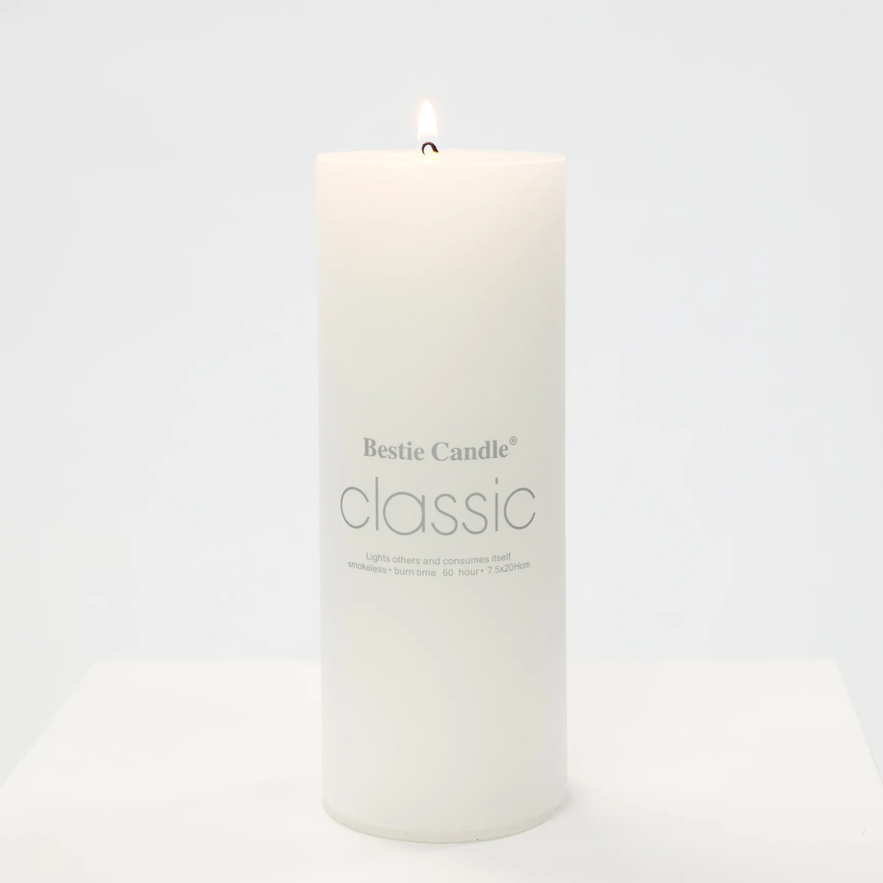 Wax Pillar Candle - White (7.5x20cm) - Image 3
