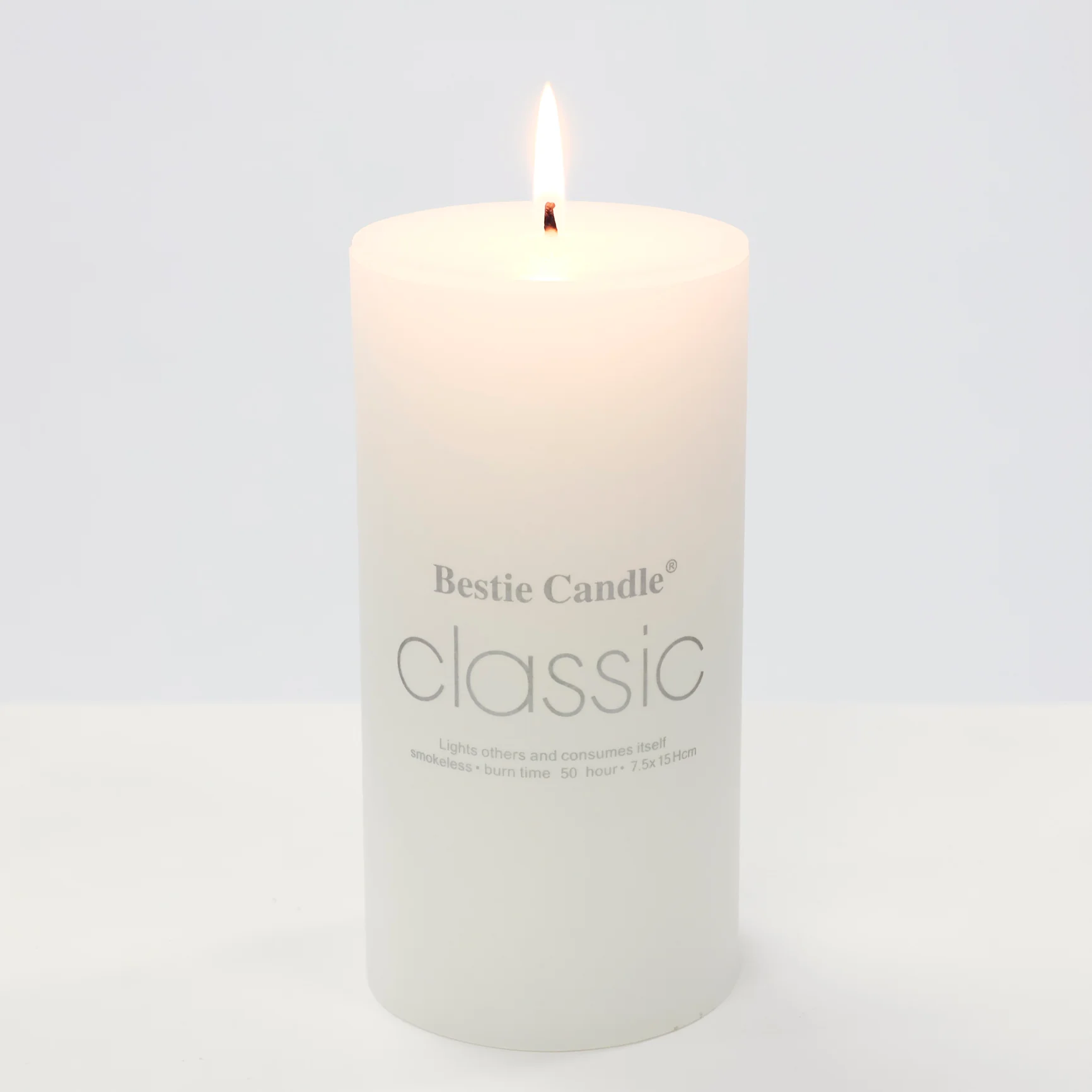 Wax Pillar Candle - White (7.5x15cm) - Image 3