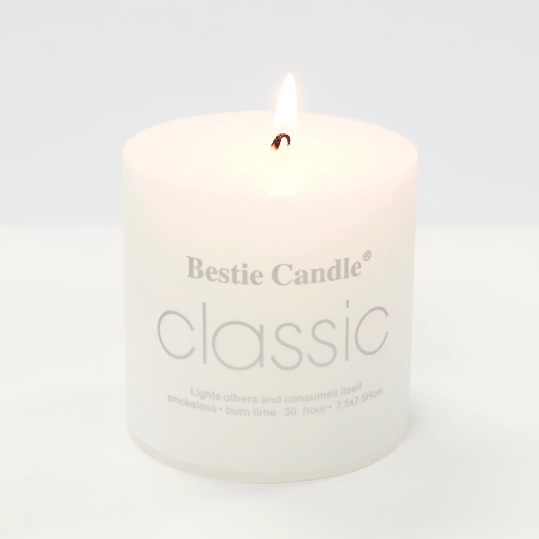 Wax Pillar Candle - White (7.5x7.5cm) - Image 3