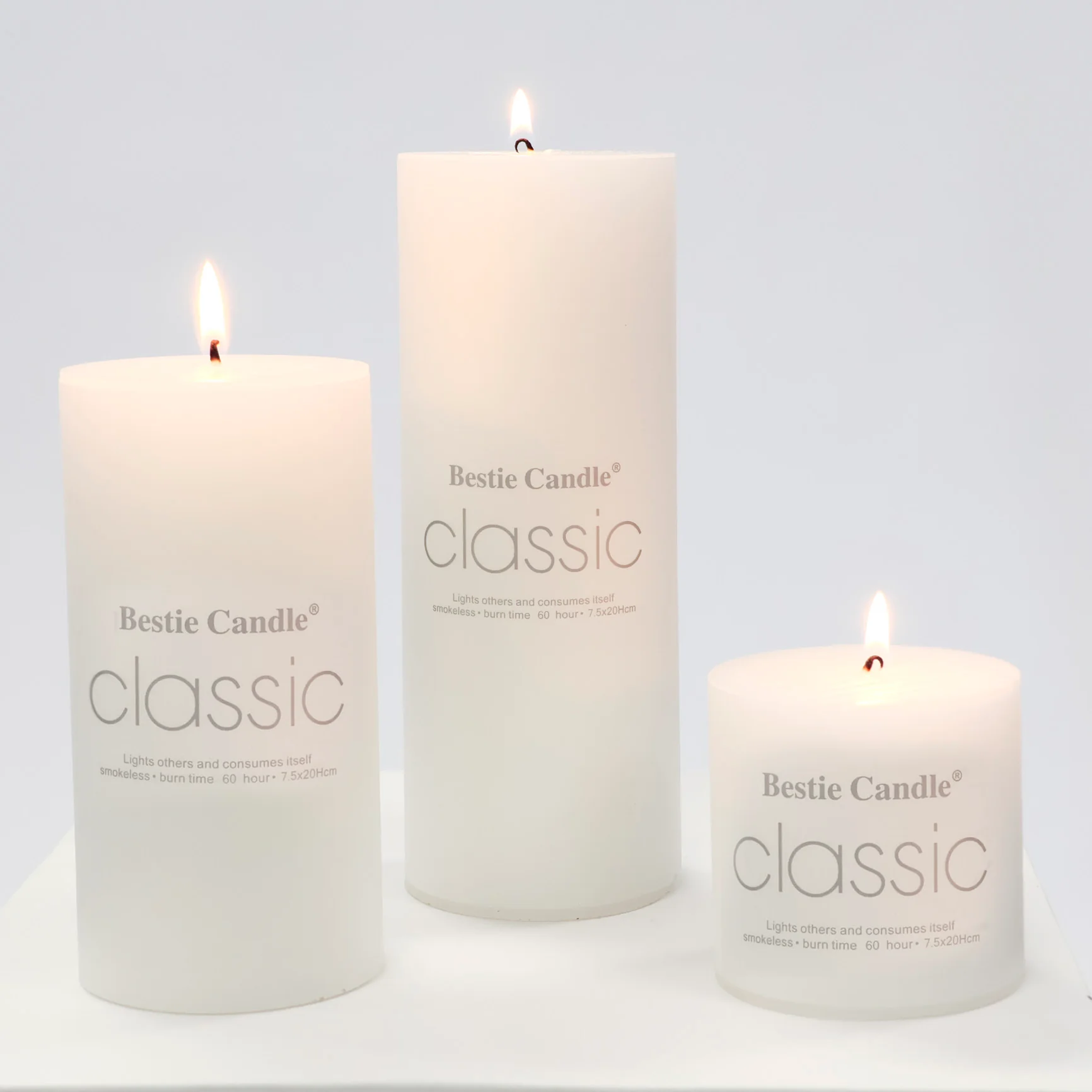 Wax Pillar Candle - White (7.5x7.5cm) - Image 5