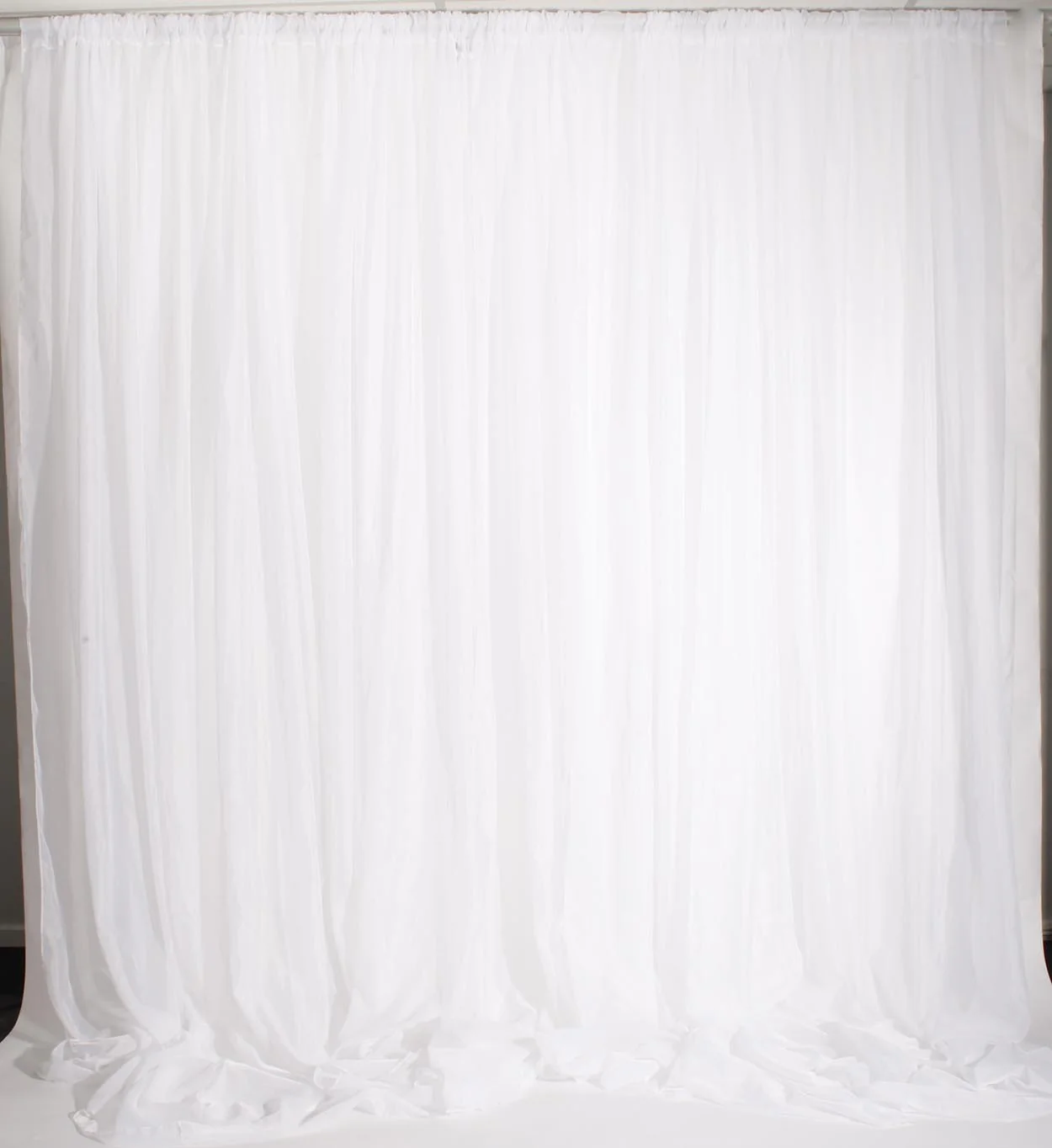 Chiffon Backdrop Curtain with Centre Split - White (3x3m) - Image 3