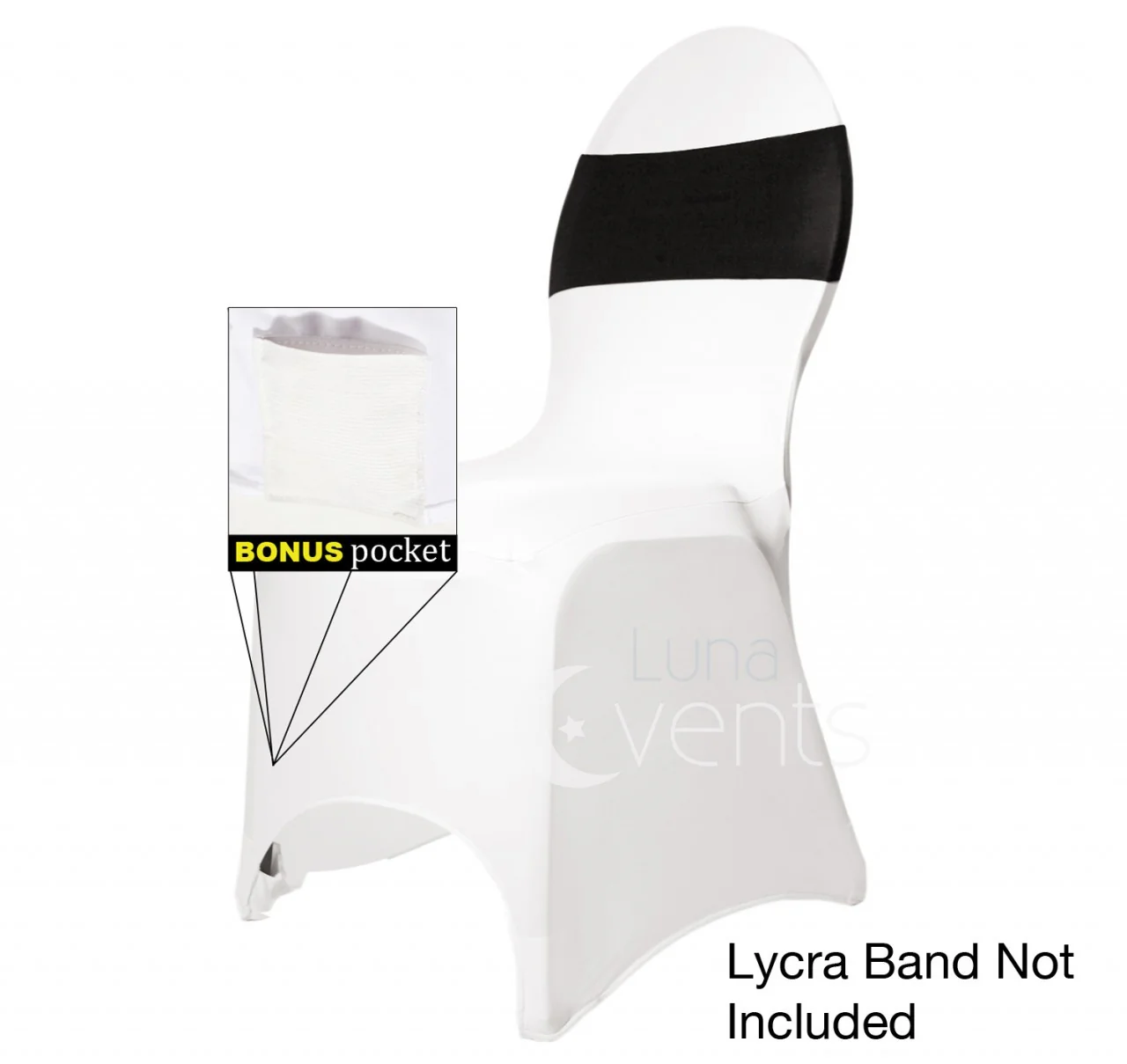 Lycra Chair Covers - White (190gsm) - Image 3