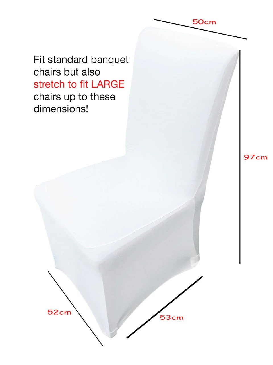Lycra Chair Covers - White (190gsm) - Image 7