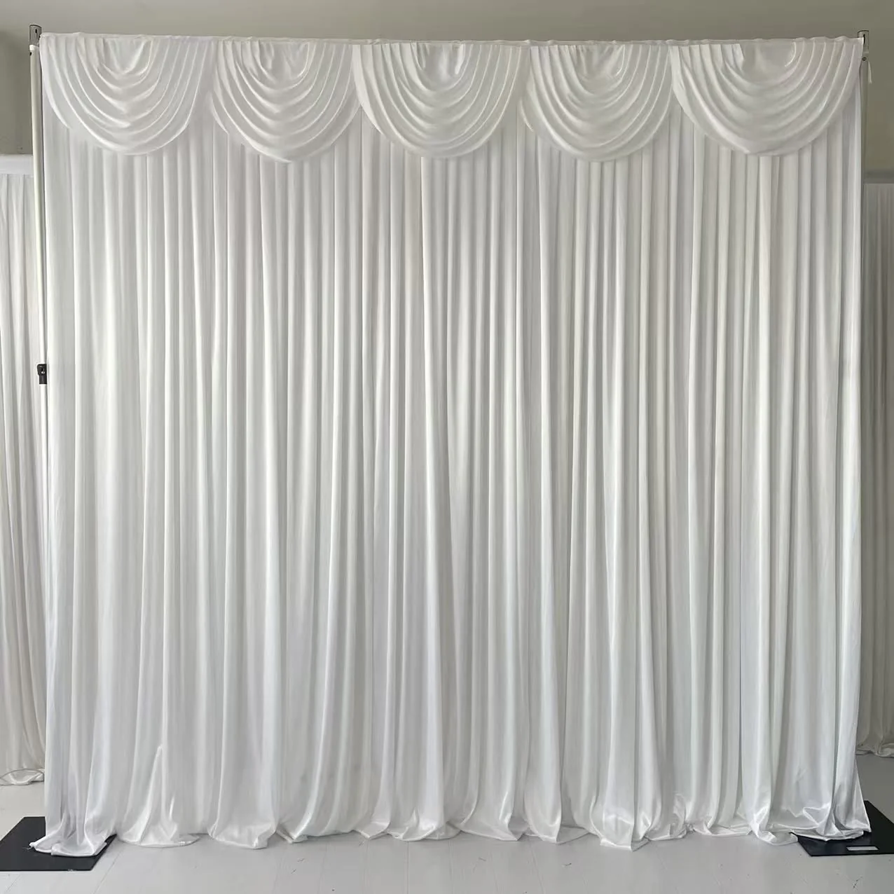 Ice Silk Satin Backdrop - White (3x3m) - Image 3