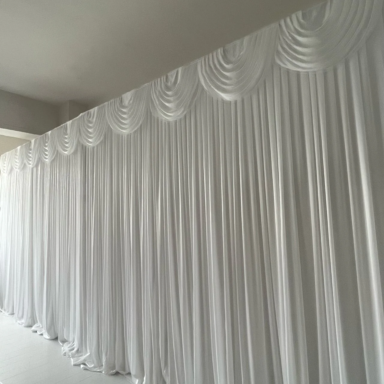 Ice Silk Satin Backdrop - White (6x3m) - Image 3